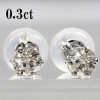 天然ダイヤモンドピアス 0.3ct TTLB1クラス